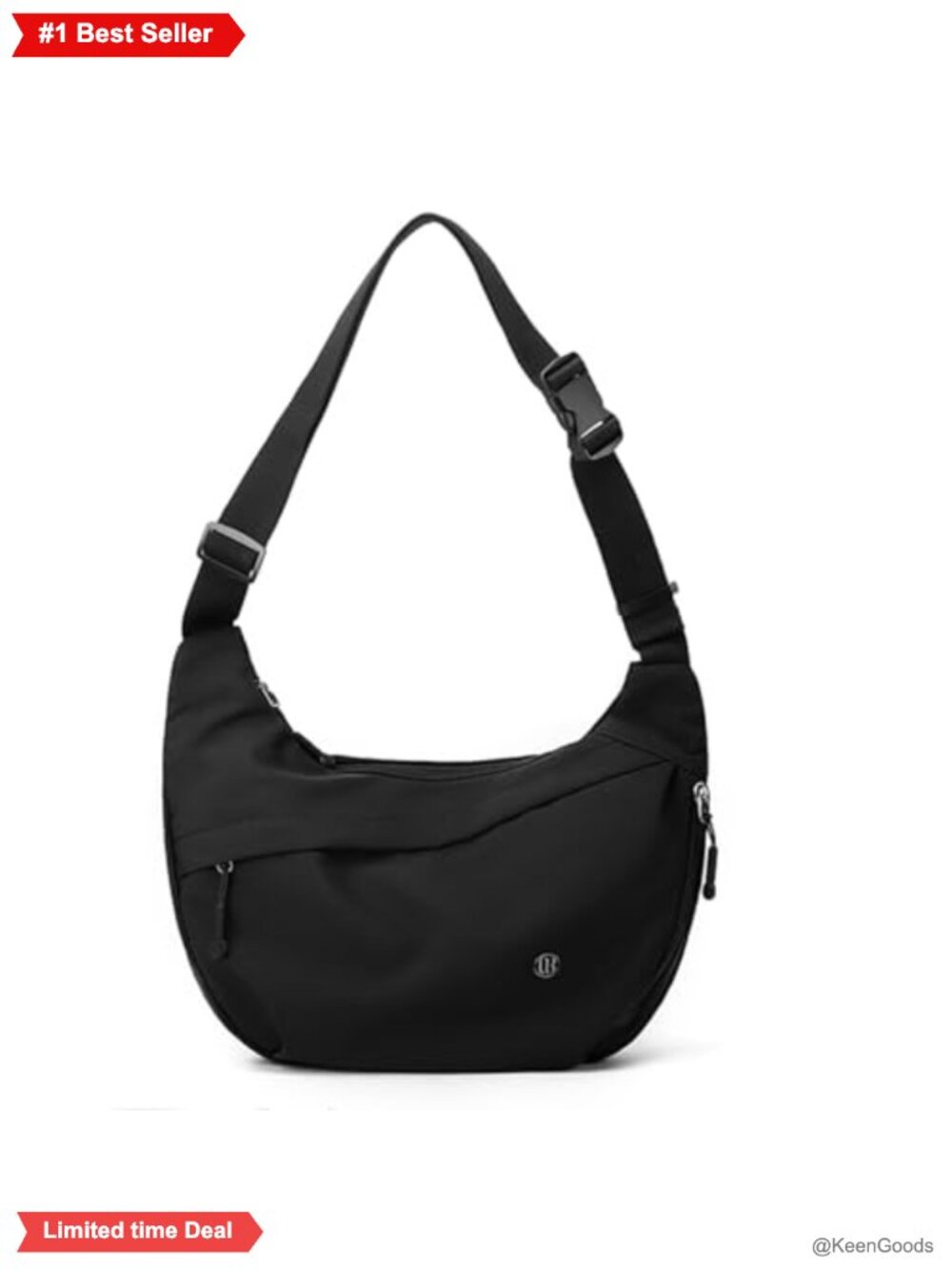 Nylon Crescent Crossbody Hobo Bag Waterproof Lightweight Shoulder Purse